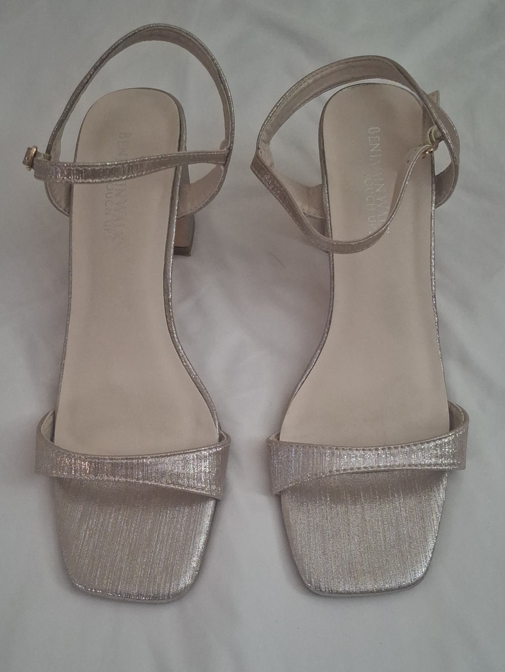 Benjamin Walk Touch Ups Metallic Champagne Ankle-Strap Heels